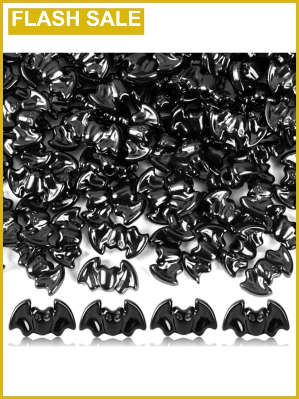 100pc Halloween Black Bat Beads Plastic Charms Jewelry Making Bracelets Craft